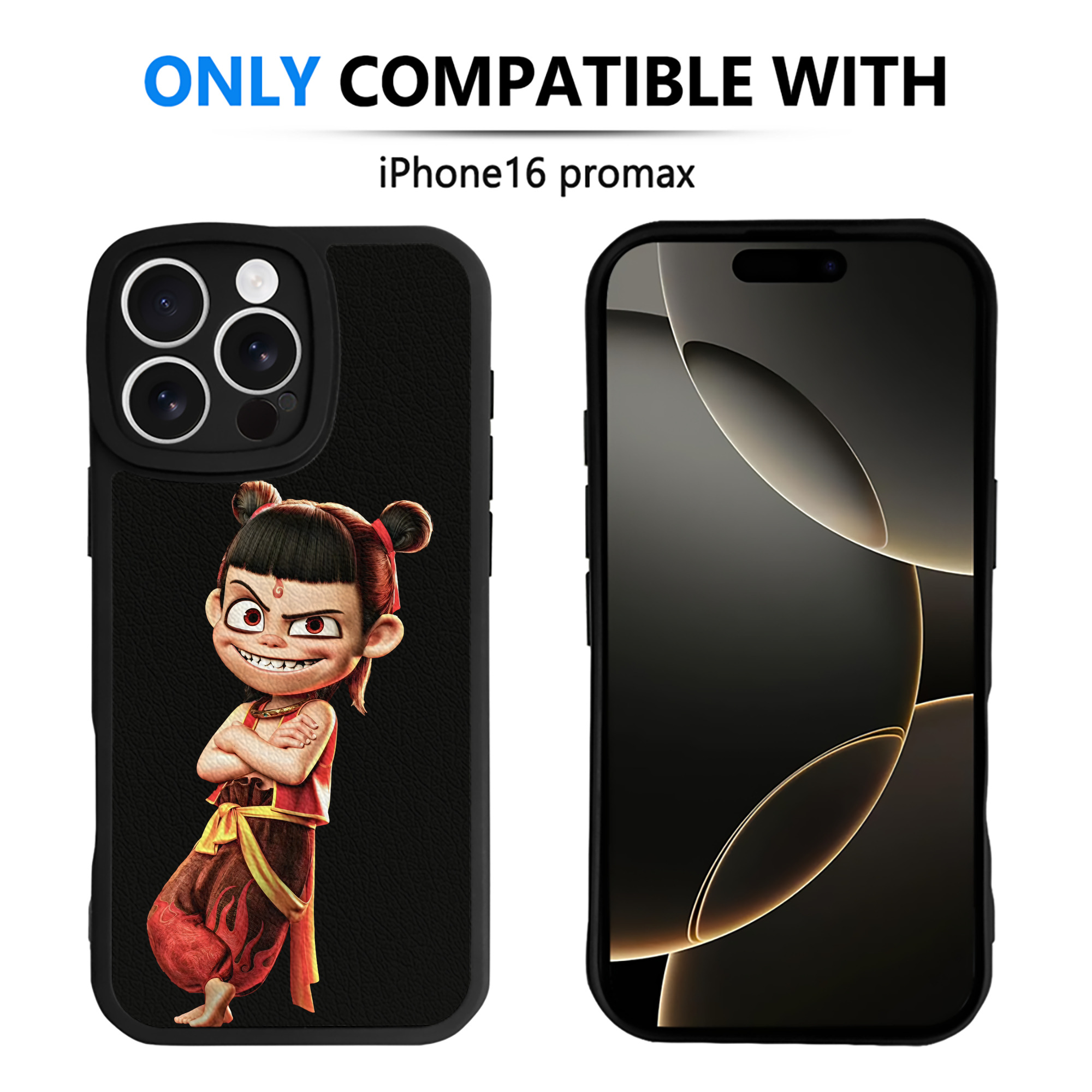 （画像用） Ne Zha 2 ナタ 魔童の大暴れ 【iPhone 16シリーズ対応】シリコンスマホケース（レザー調） 材質：シリコン